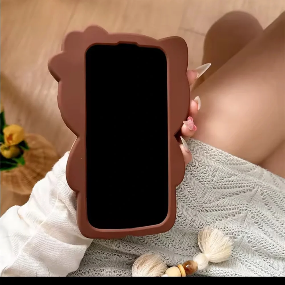 Cute 3D Hello Kitty Silicone Case for iPhone 16 Pro Max